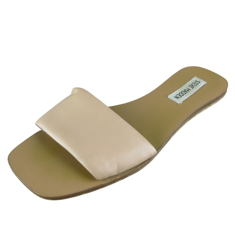 Steve Madden‎ Isabel Women Slide Sandal Shoes Size 8.5 Medium Beige Synthetic